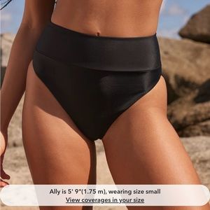 Aerie high cut cheekie black bikini bottom
